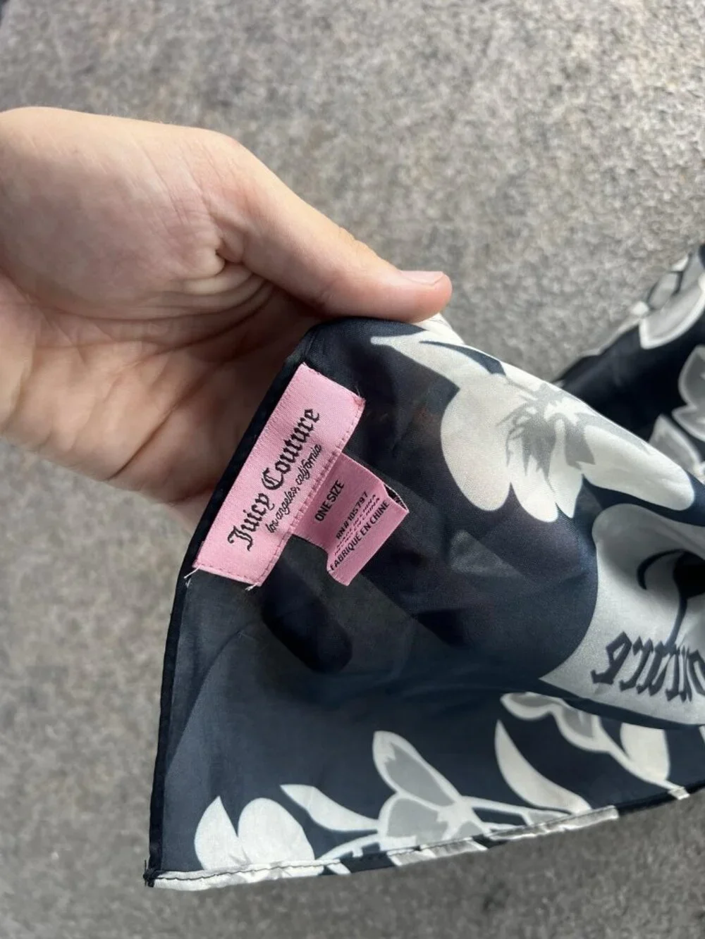 Juicy Couture Scarf Womens OS Black Floral Chiffon Rectangle Lightweight